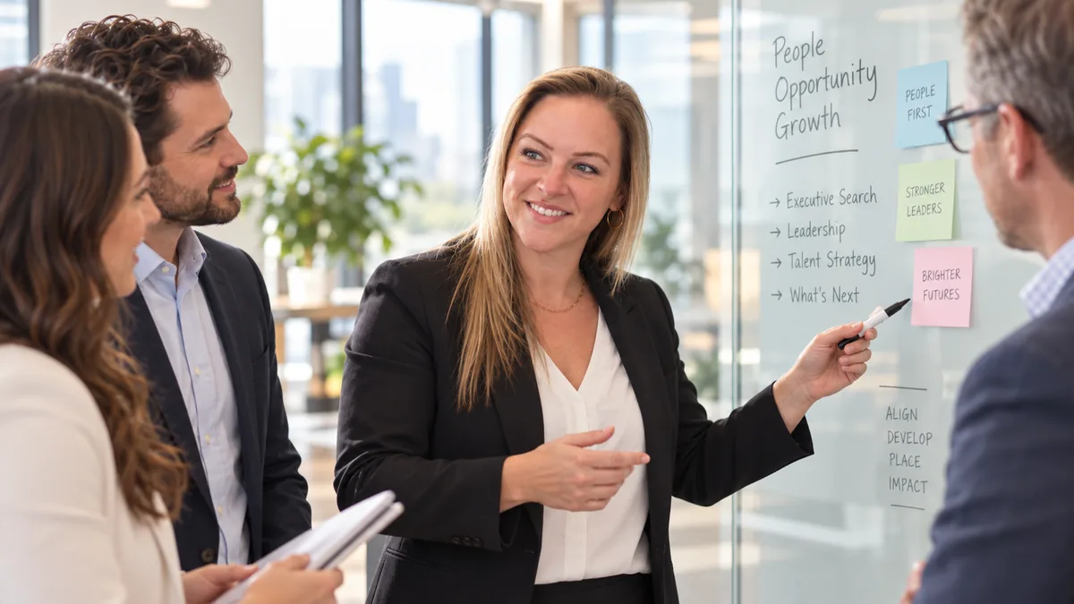 Jennifer Schmitt leading an executive talent strategy discussion